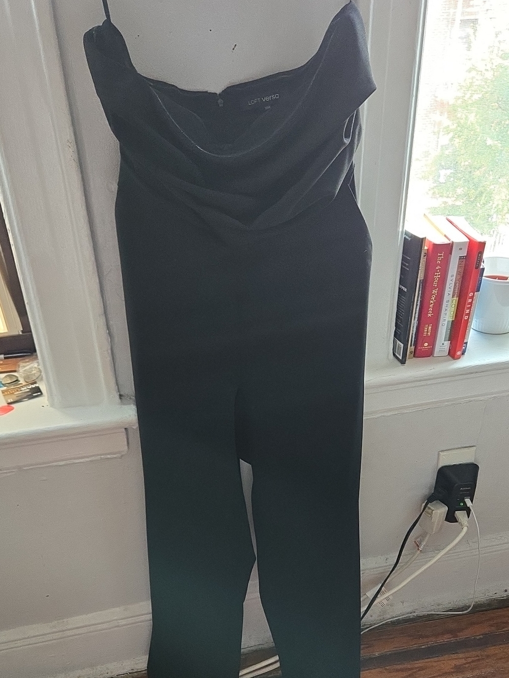 Ann TAYLOR LOFT Black Cowl-Neck Jumpsuit